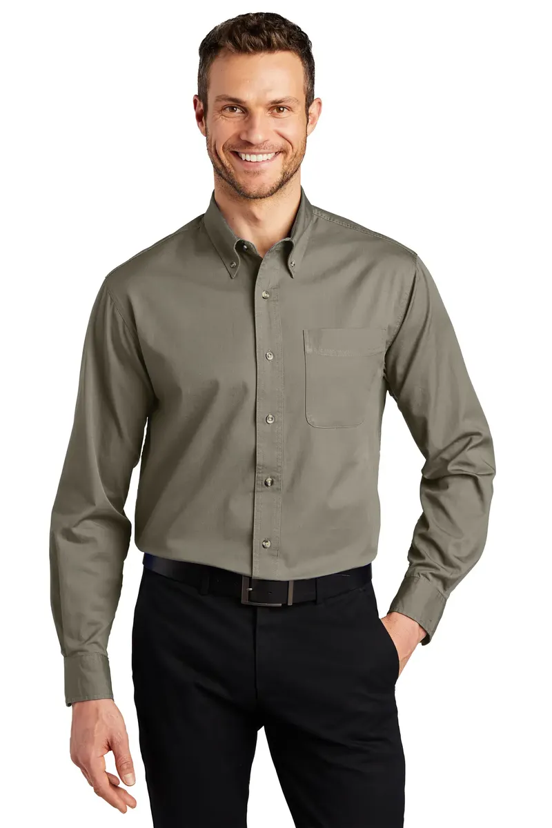 Port Authority® Tall Long Sleeve Twill Shirt.  TLS600T - additional view 1