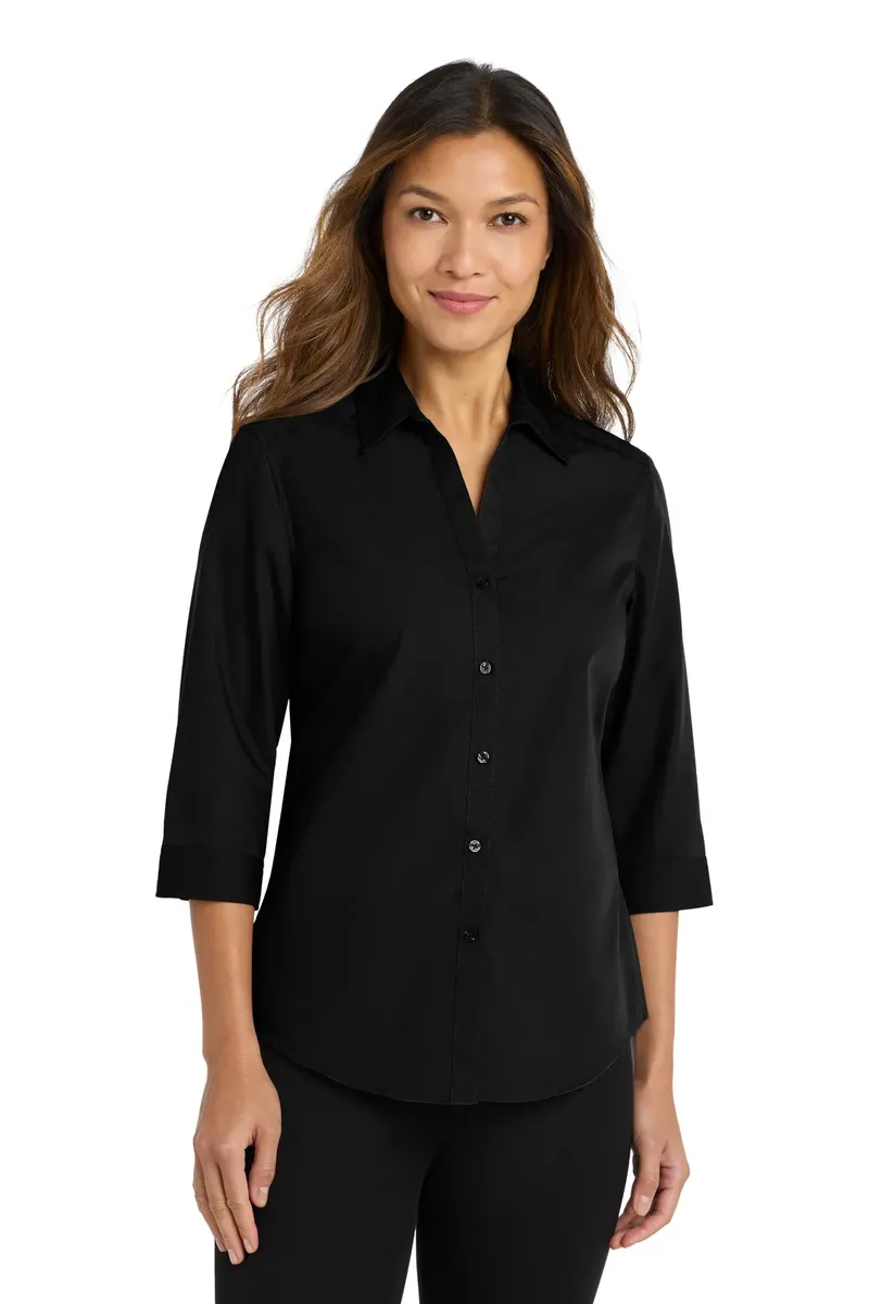 Port Authority® Women's 3/4-Sleeve Carefree Poplin Shirt. LW102 - additional view 3