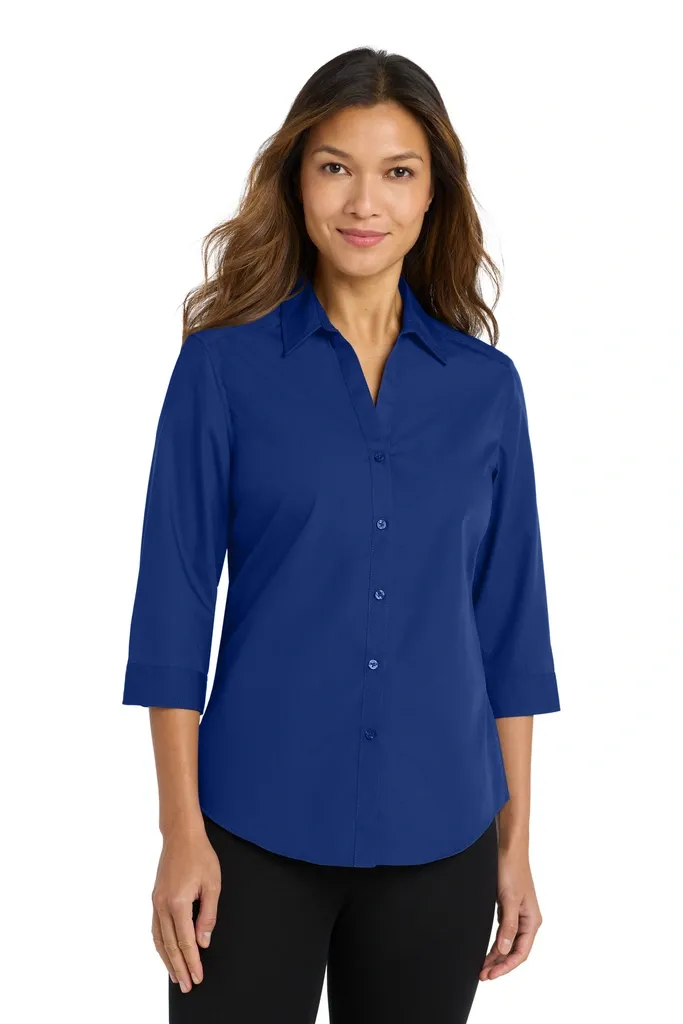 Port Authority® Women's 3/4-Sleeve Carefree Poplin Shirt. LW102 - additional view 1