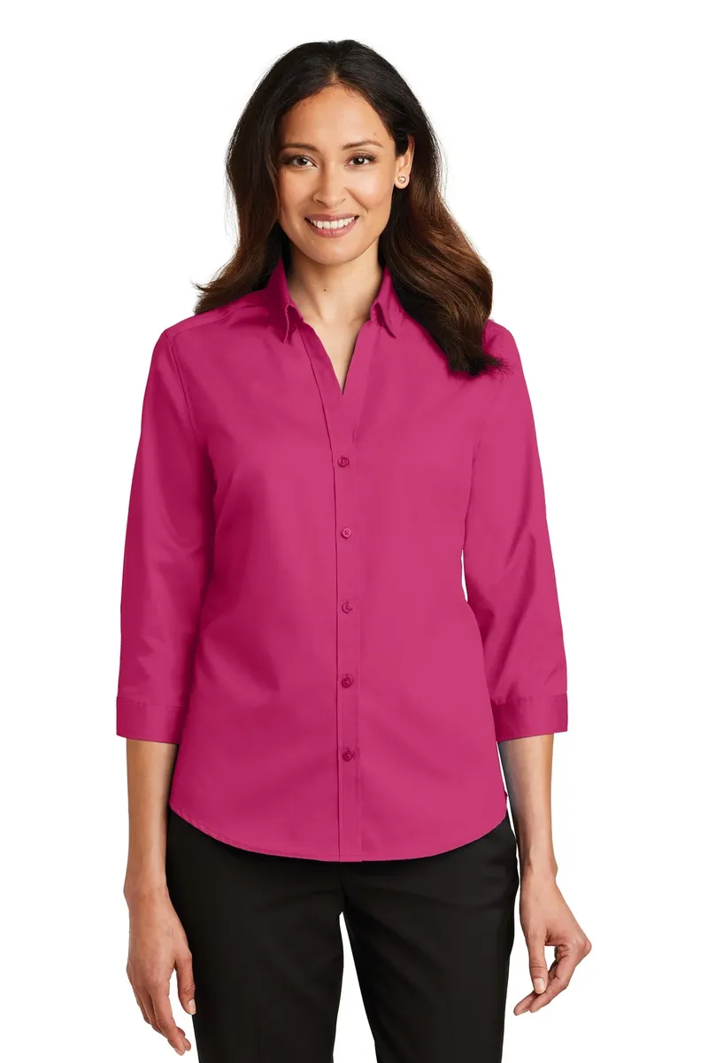 Port Authority® Women's 3/4-Sleeve SuperPro Twill Shirt. L665 - additional view 6