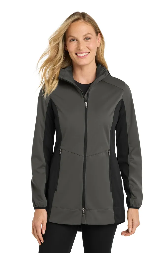 Port Authority® Women's Active Hooded Soft Shell Jacket. L719 - additional view 1