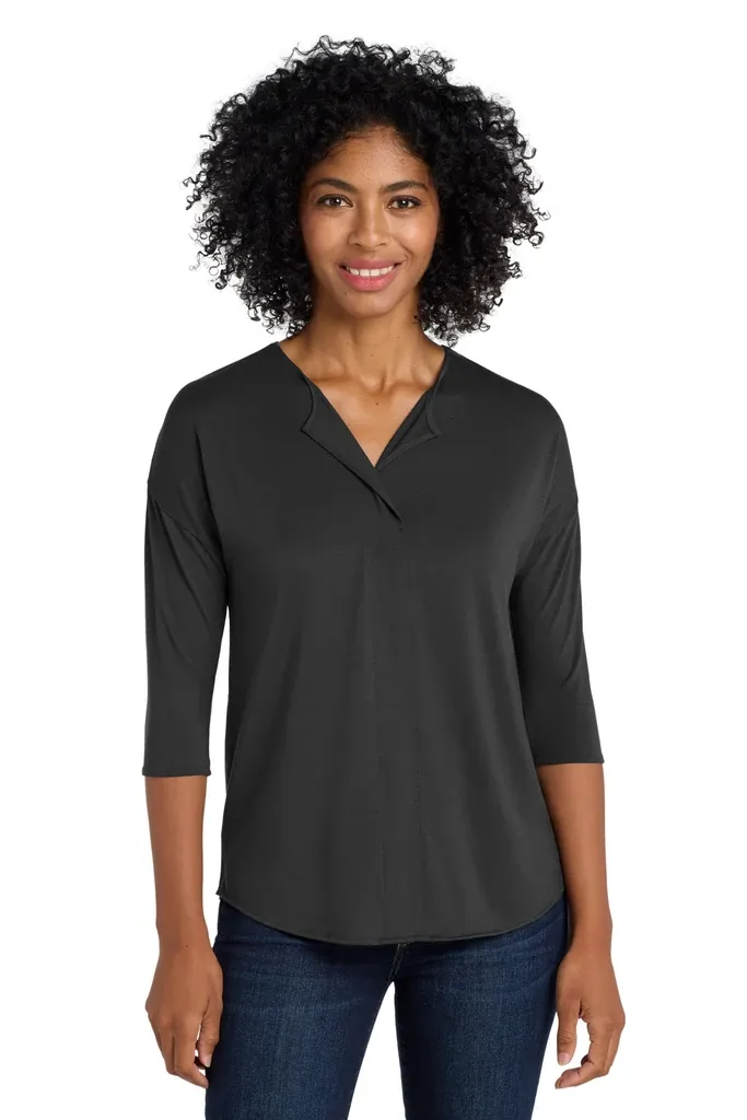Port Authority® Women's Concept 3/4-Sleeve Soft Split Neck Top. LK5433 - additional view 3