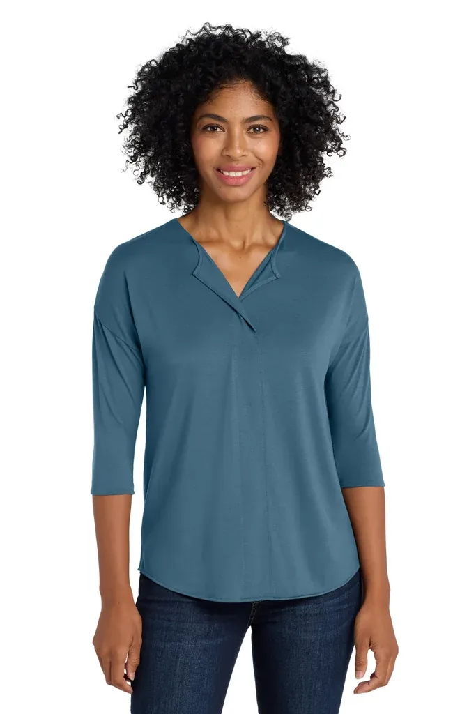Port Authority® Women's Concept 3/4-Sleeve Soft Split Neck Top. LK5433