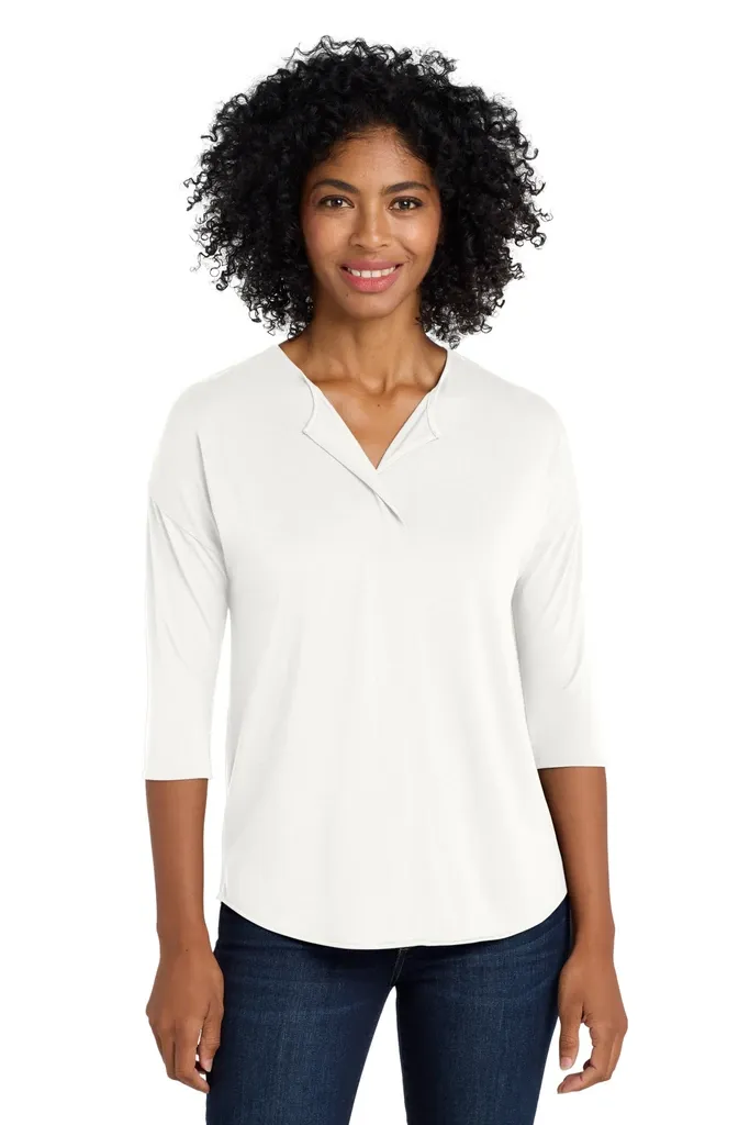 Port Authority® Women's Concept 3/4-Sleeve Soft Split Neck Top. LK5433 - additional view 1