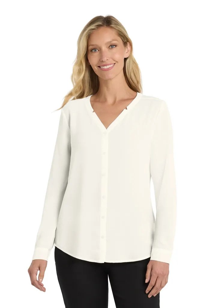 Port Authority® Women's Long Sleeve Button-Front Blouse. LW700 - additional view 1