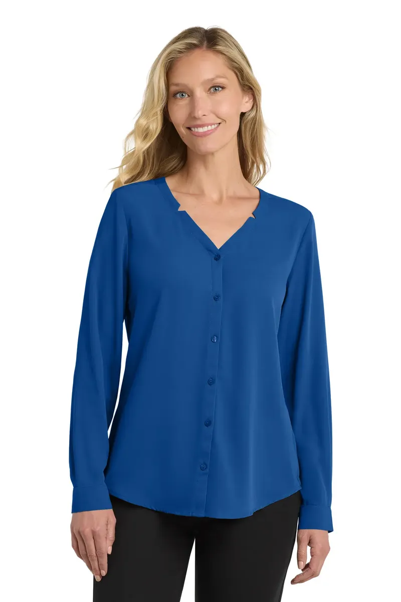 Port Authority® Women's Long Sleeve Button-Front Blouse. LW700 - additional view 2