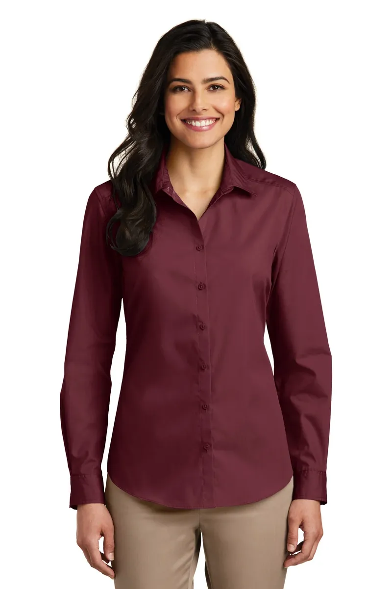 Port Authority® Women's Long Sleeve Carefree Poplin Shirt. LW100 - additional view 3