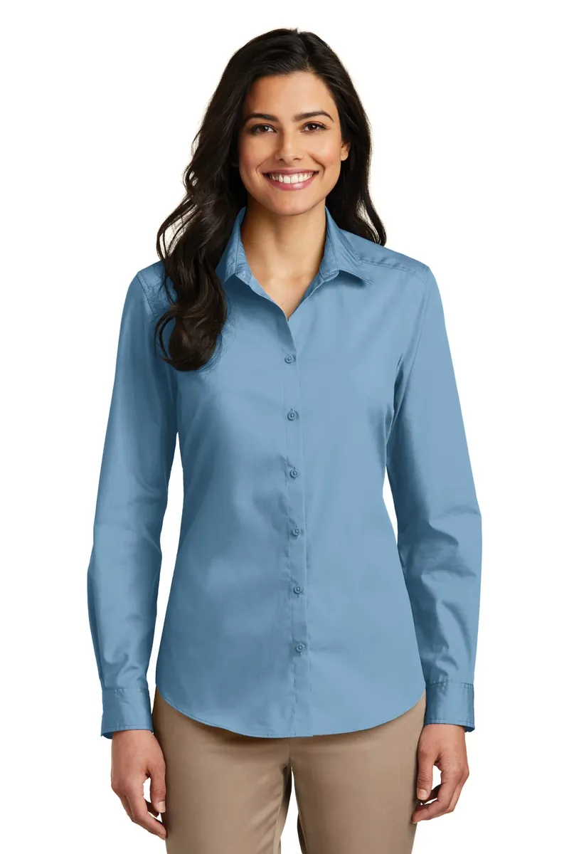 Port Authority® Women's Long Sleeve Carefree Poplin Shirt. LW100 - additional view 8