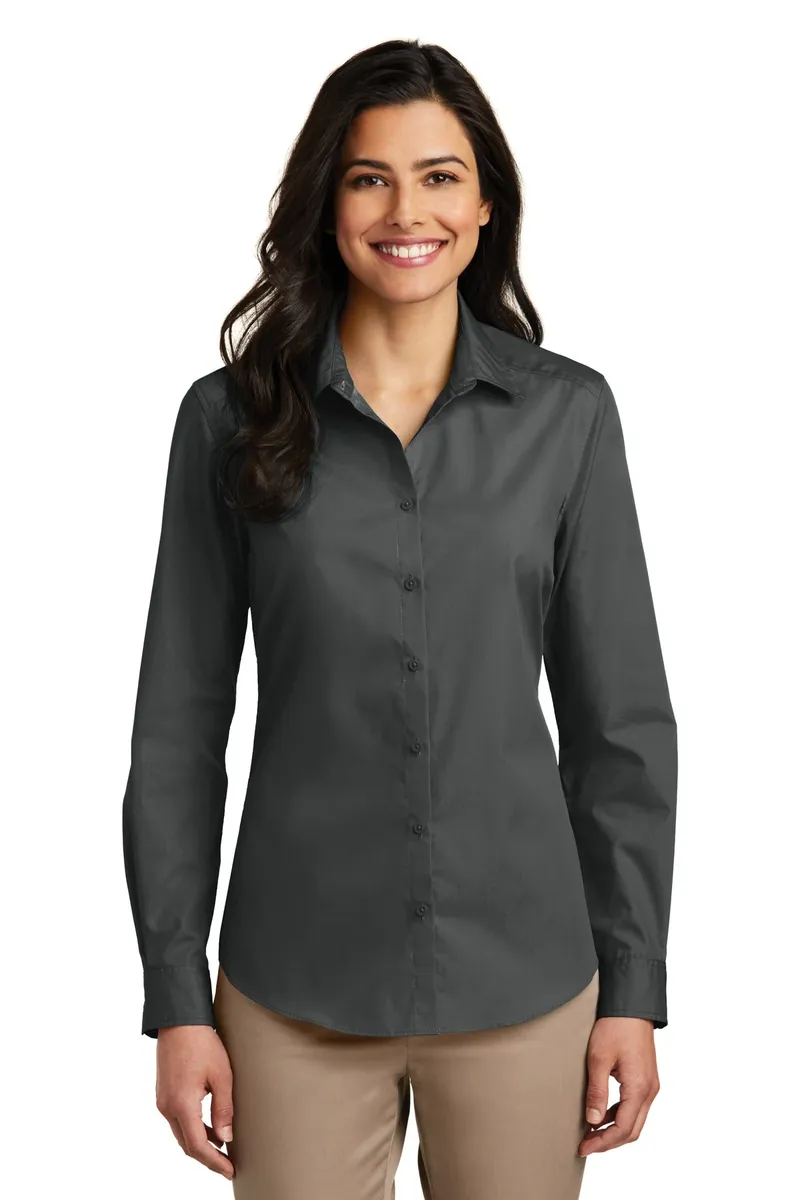 Port Authority® Women's Long Sleeve Carefree Poplin Shirt. LW100 - additional view 4