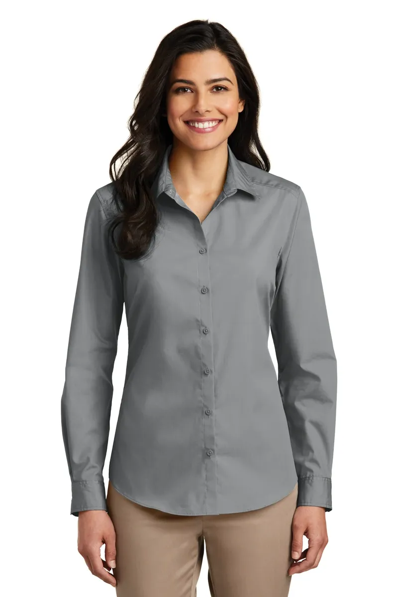Port Authority® Women's Long Sleeve Carefree Poplin Shirt. LW100 - additional view 7