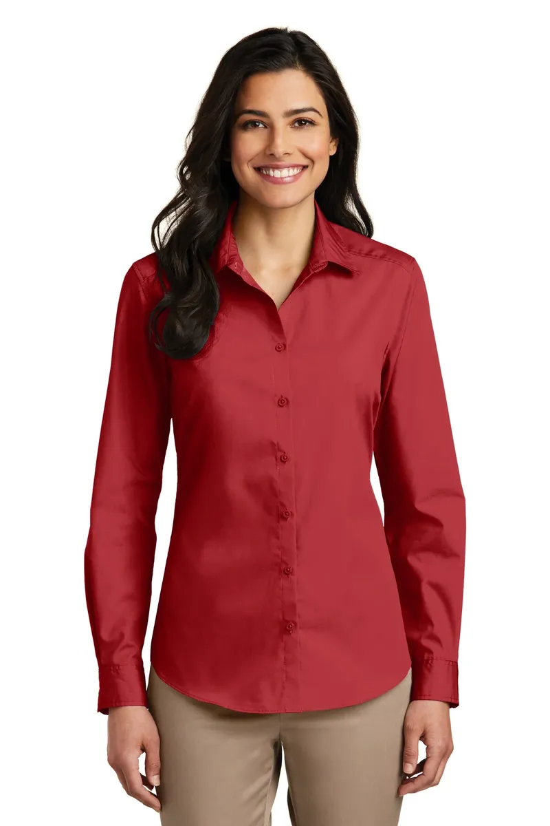 Port Authority® Women's Long Sleeve Carefree Poplin Shirt. LW100 - additional view 5