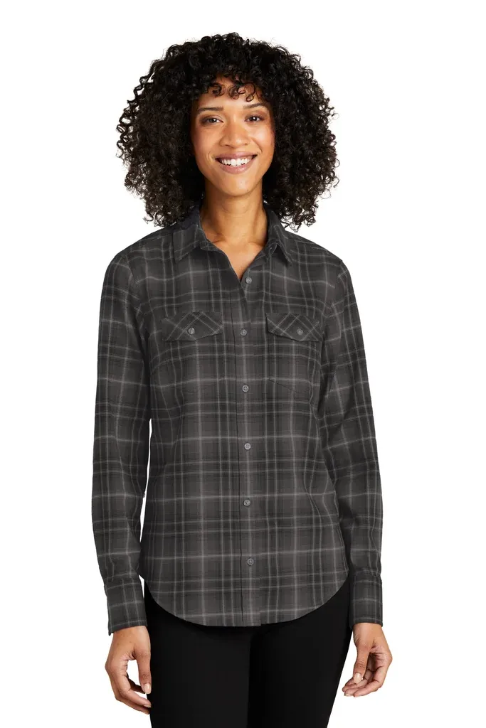 Port Authority® Women's Long Sleeve Ombre Plaid Shirt LW672 - additional view 1
