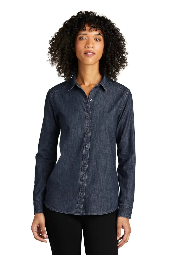 Port Authority® Women's Long Sleeve Perfect Denim Shirt LW676 - additional view 1