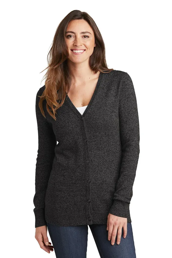 Port Authority ® Women's Marled Cardigan Sweater. LSW415 - additional view 1