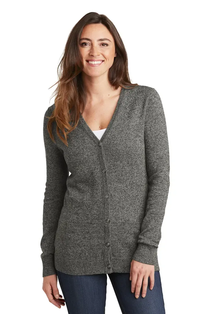 Port Authority ® Women's Marled Cardigan Sweater. LSW415 - additional view 2