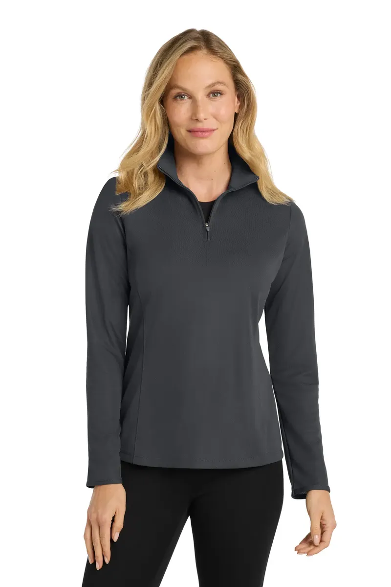 Port Authority® Women's Pinpoint Mesh 1/2-Zip . L806 - additional view 2