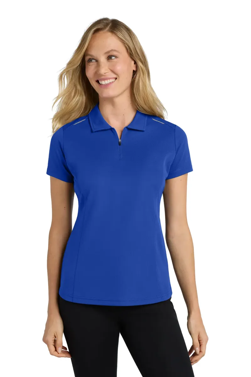 Port Authority® Women's Pinpoint Mesh Zip Polo. L580 - additional view 1