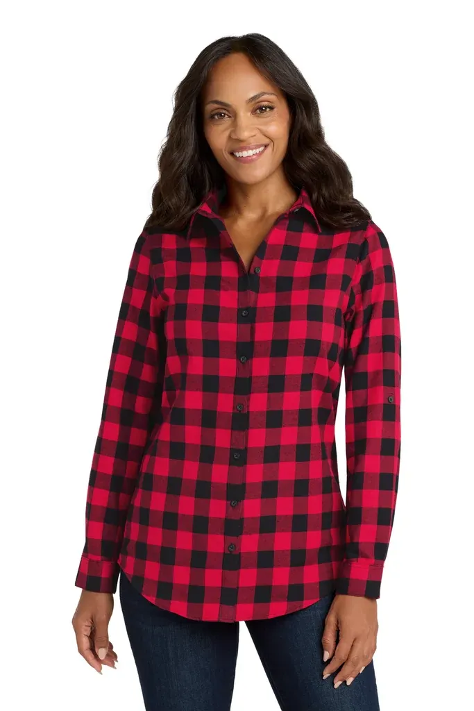 Port Authority® Women's Plaid Flannel Tunic . LW668 - additional view 2