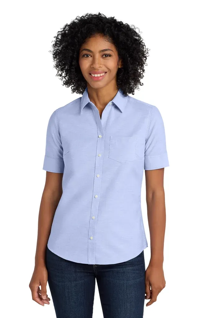 Port Authority® Women's Short Sleeve SuperPro Oxford Shirt. L659 - additional view 2
