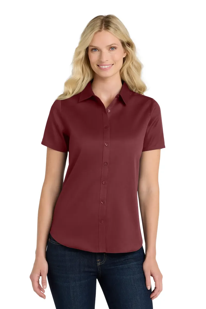 Port Authority® Women's Short Sleeve SuperPro ReactTwill Shirt. LW809 - additional view 1