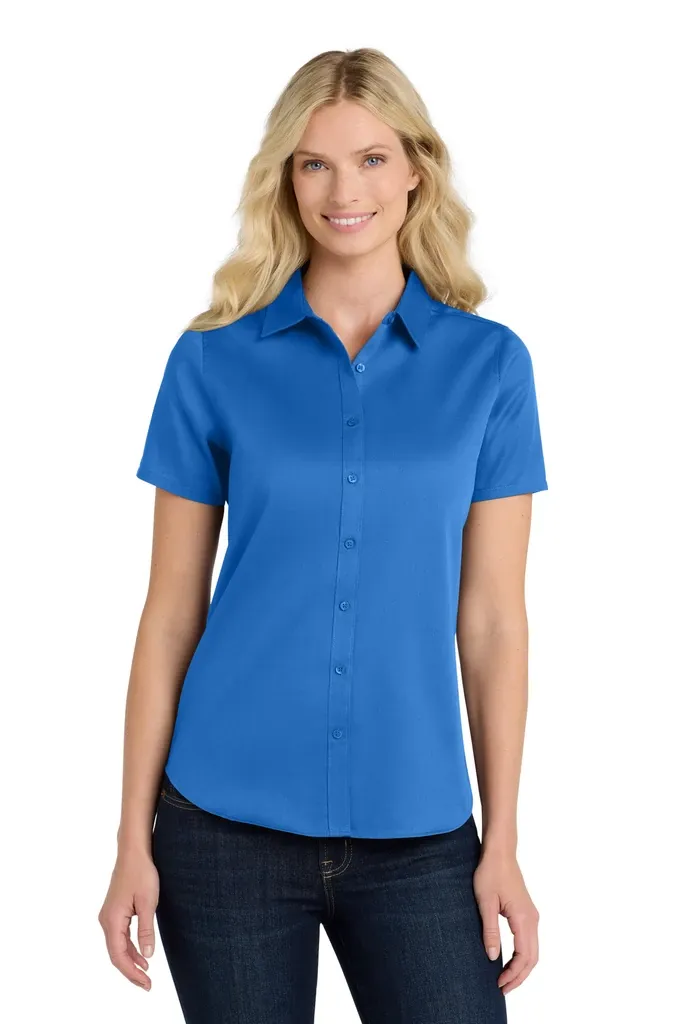 Port Authority® Women's Short Sleeve SuperPro ReactTwill Shirt. LW809 - additional view 2