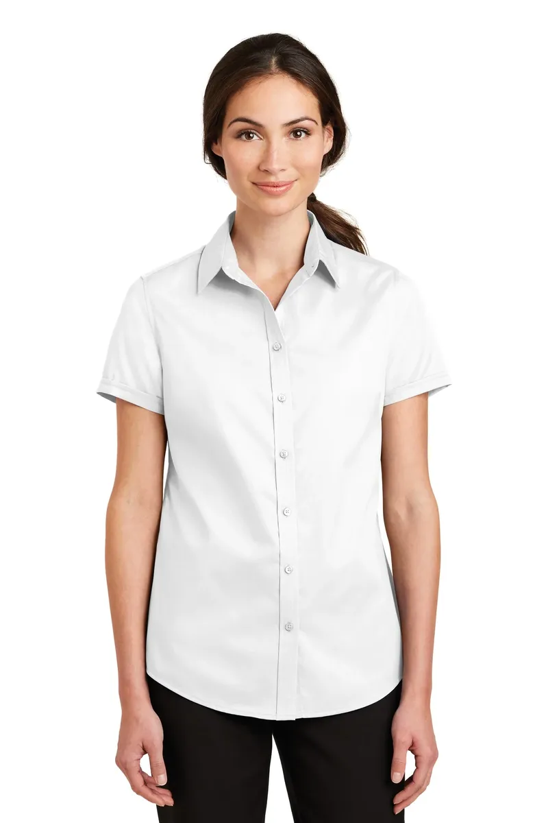 Port Authority® Women's Short Sleeve SuperPro Twill Shirt. L664 - additional view 1