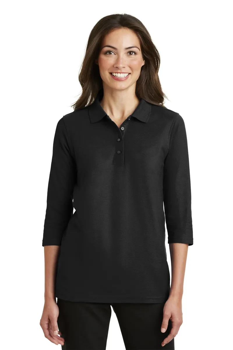Port Authority® Women's Silk Touch 3/4-Sleeve Polo. L562 - additional view 1