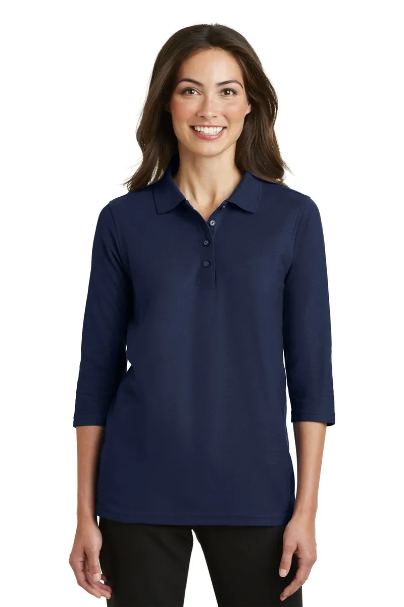 Port Authority® Women's Silk Touch 3/4-Sleeve Polo. L562 - additional view 2