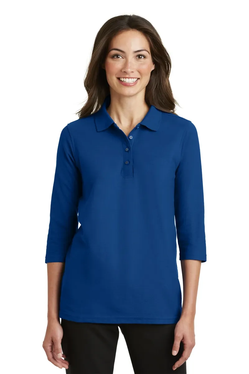 Port Authority® Women's Silk Touch 3/4-Sleeve Polo. L562