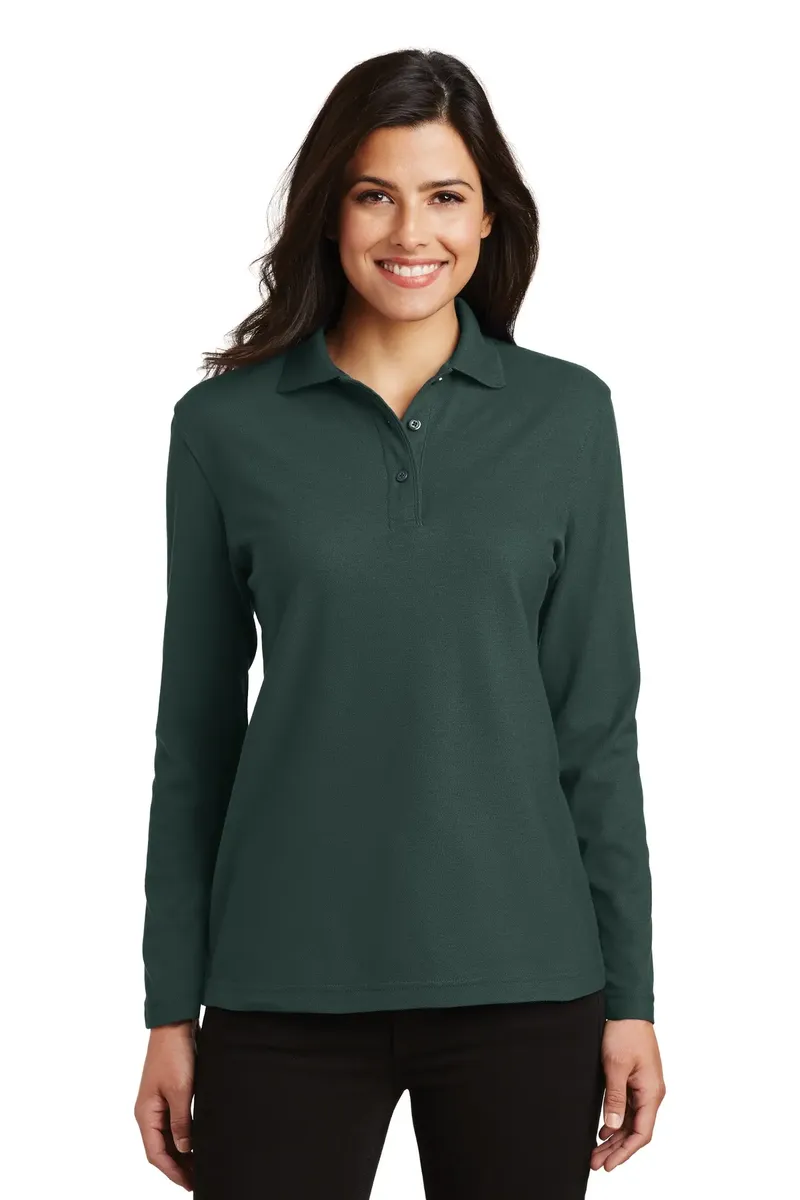 Port Authority® Women's Silk Touch Long Sleeve Polo.  L500LS - additional view 2