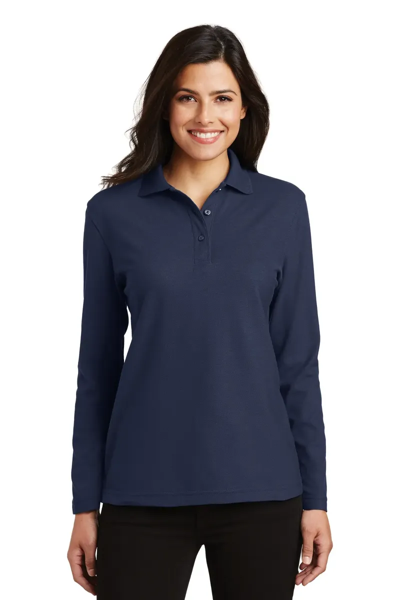 Port Authority® Women's Silk Touch Long Sleeve Polo.  L500LS - additional view 5