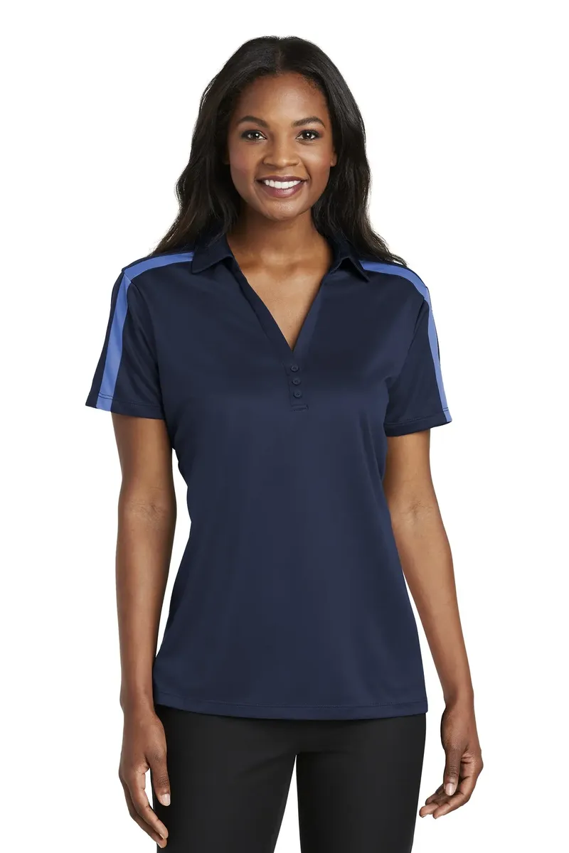 Port Authority® Women's Silk Touch Performance Colorblock Stripe Polo. L547 - additional view 5