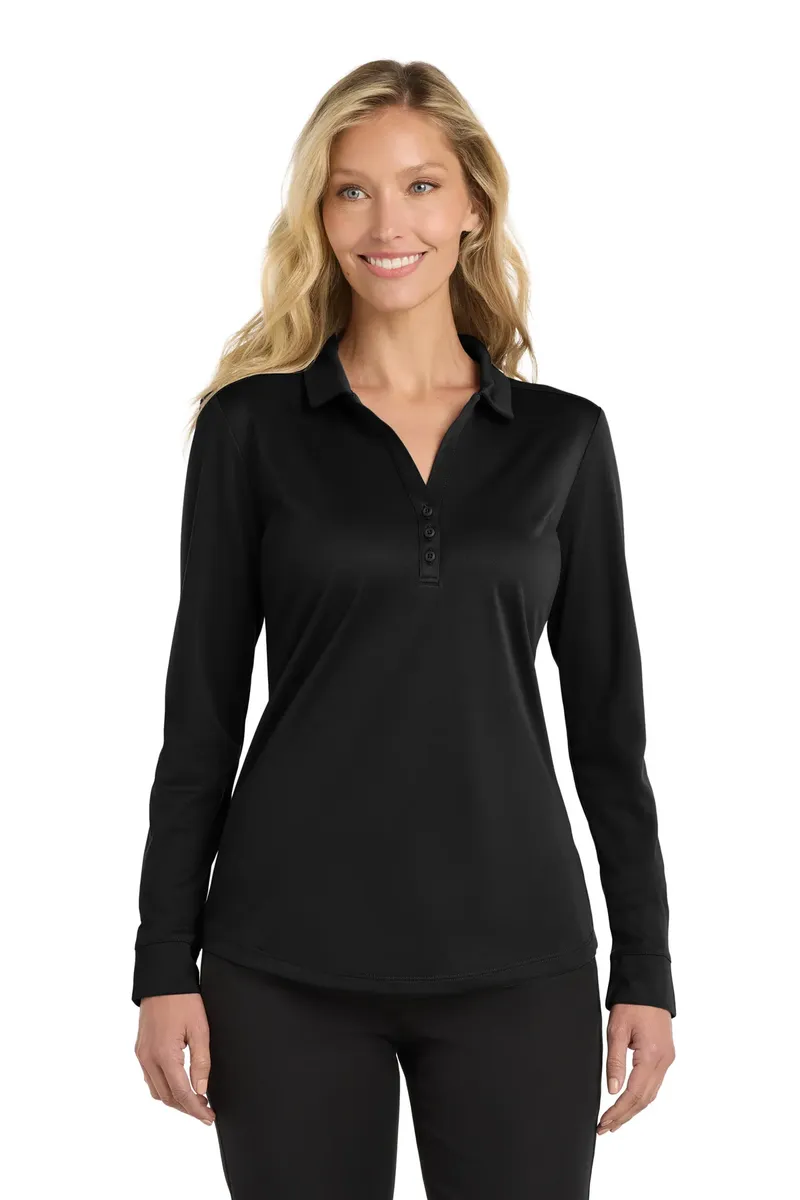 Port Authority ® Women's Silk Touch   Performance Long Sleeve Polo. L540LS - additional view 2
