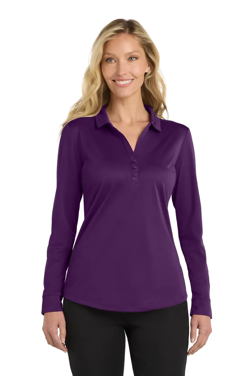 Port Authority ® Women's Silk Touch   Performance Long Sleeve Polo. L540LS - additional view 3