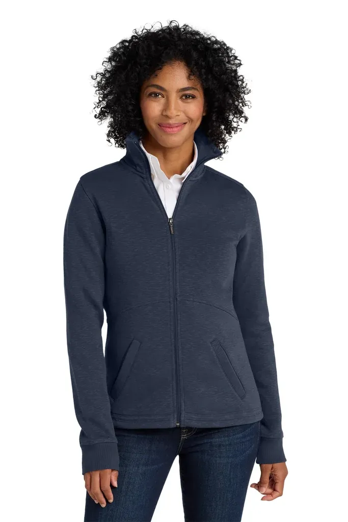 Port Authority® Women's Slub Fleece Full-Zip Jacket. L293 - additional view 1