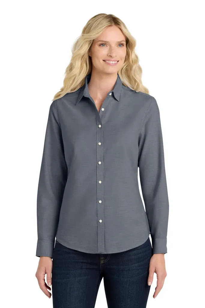 Port Authority® Women's SuperPro Oxford Shirt. L658 - additional view 4