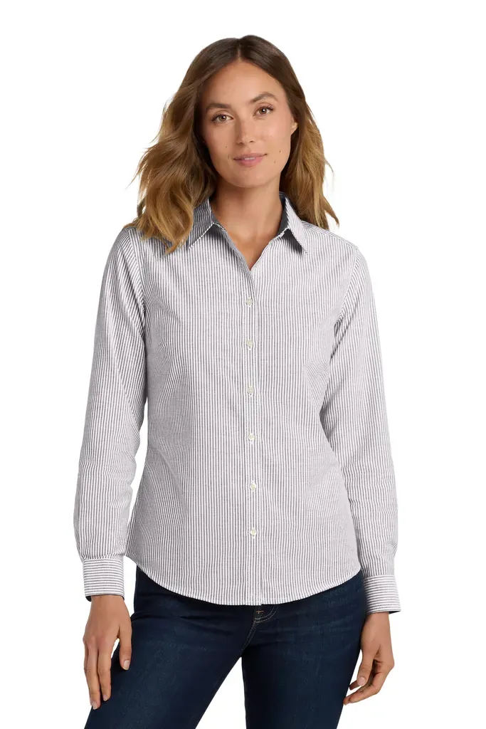 Port Authority ® Women's SuperPro  Oxford Stripe Shirt. LW657