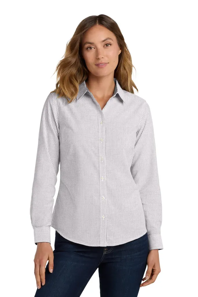 Port Authority ® Women's SuperPro  Oxford Stripe Shirt. LW657 - additional view 1