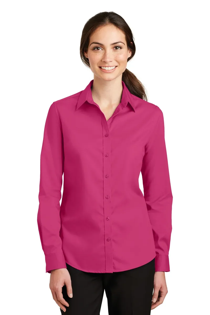Port Authority® Women's SuperPro Twill Shirt. L663 - additional view 3