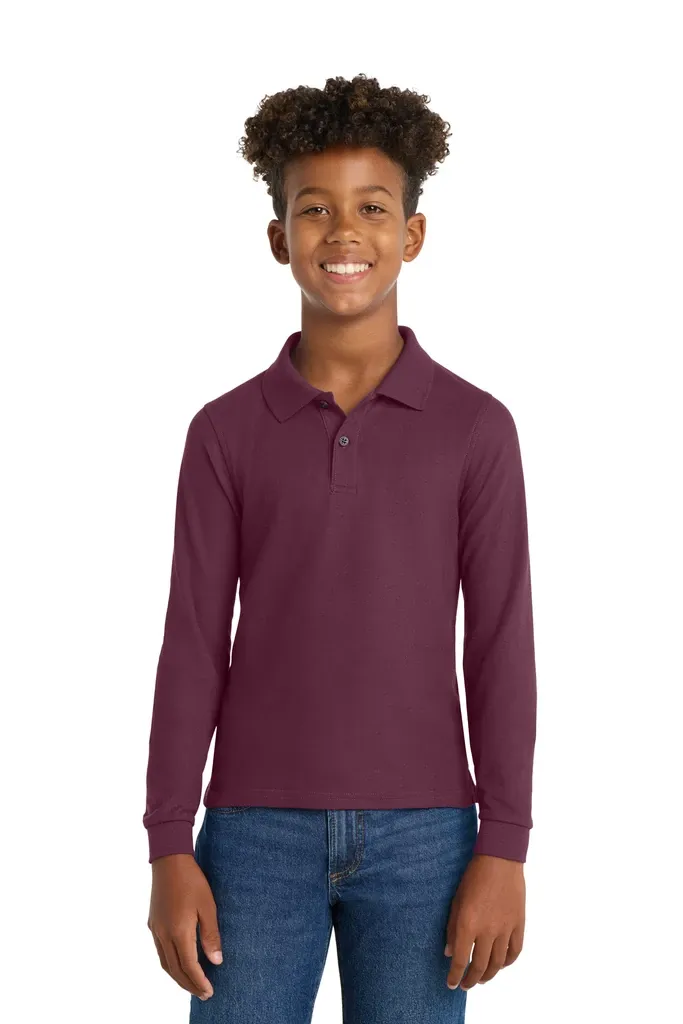 Port Authority® Youth Long Sleeve Silk Touch Polo.  Y500LS - additional view 6