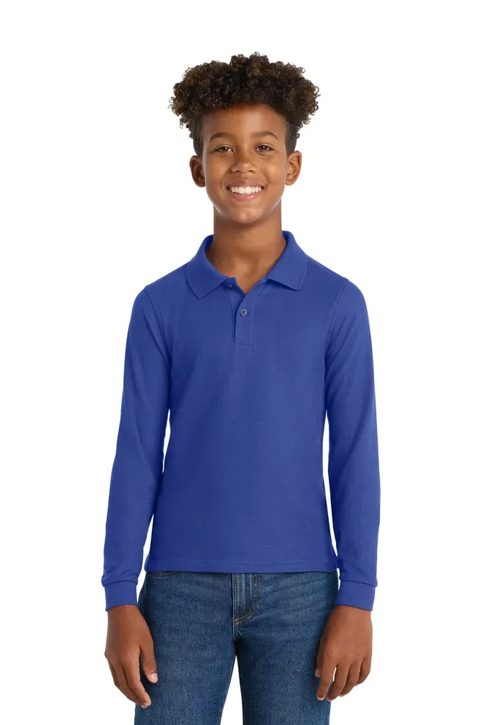 Port Authority® Youth Long Sleeve Silk Touch Polo.  Y500LS - additional view 3
