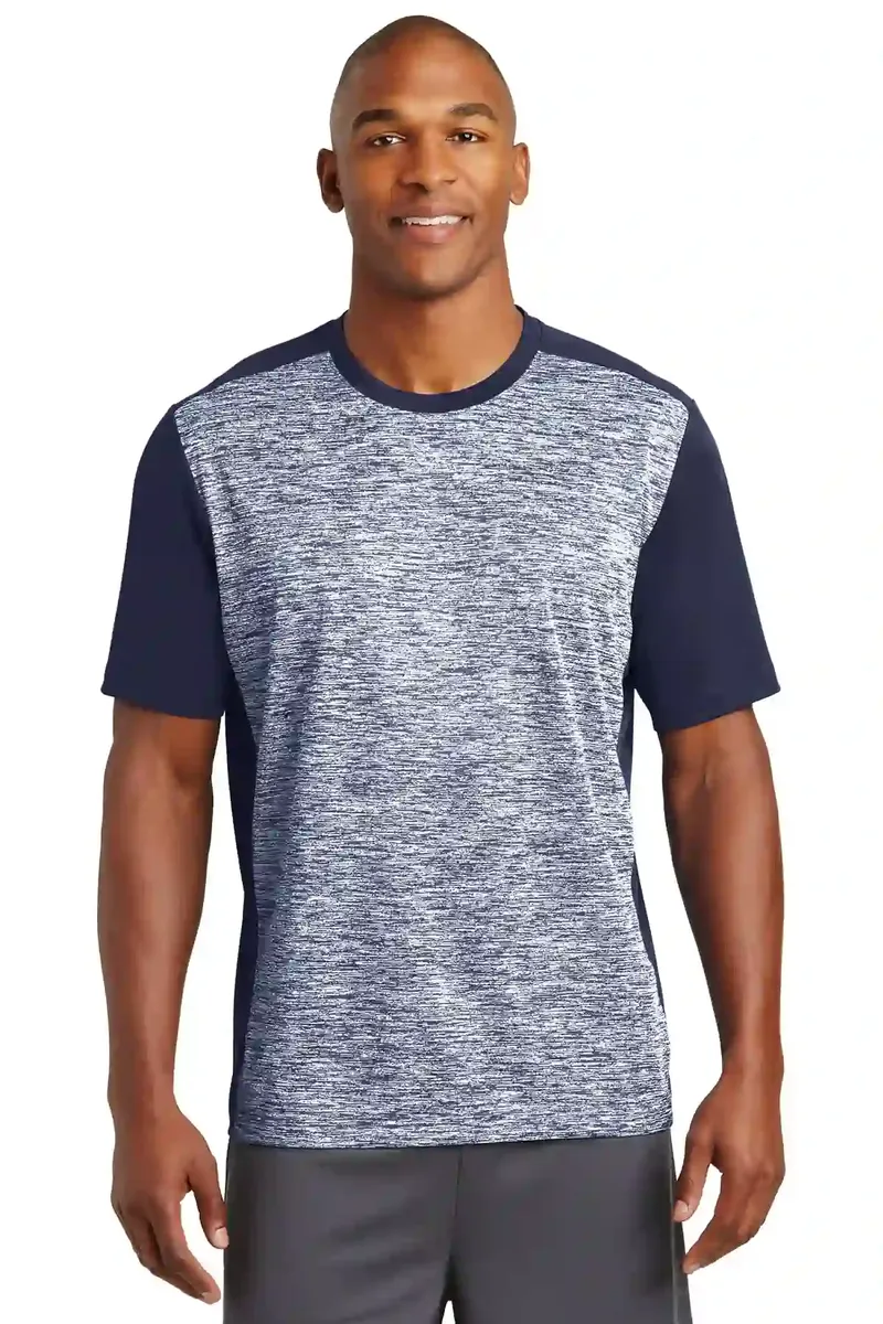 DISCONTINUED Sport-Tek® PosiCharge® Electric Heather Colorblock Tee. ST395 - additional view 2