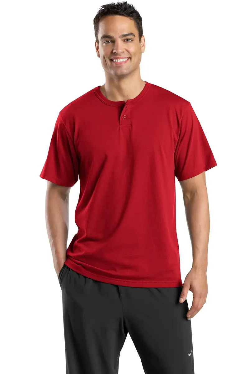 DISCONTINUED Sport-Tek® Short Sleeve Henley.  T210 - additional view 1