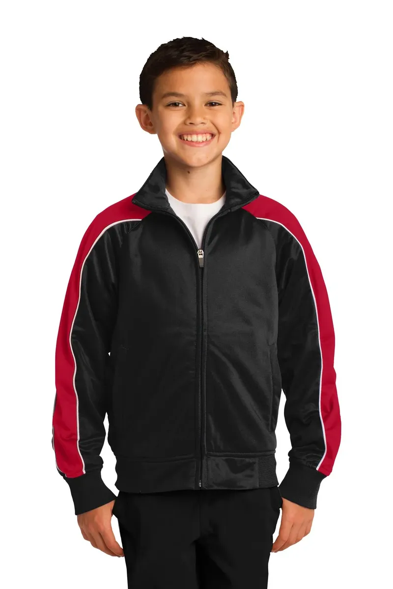 DISCONTINUED Sport-Tek® Youth Piped Tricot Track Jacket. YST92
