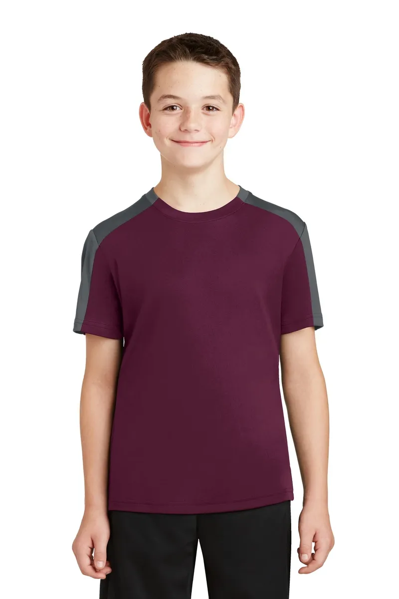 DISCONTINUED Sport-Tek® Youth PosiCharge® Competitor Sleeve-Blocked Tee. YST354 - additional view 2