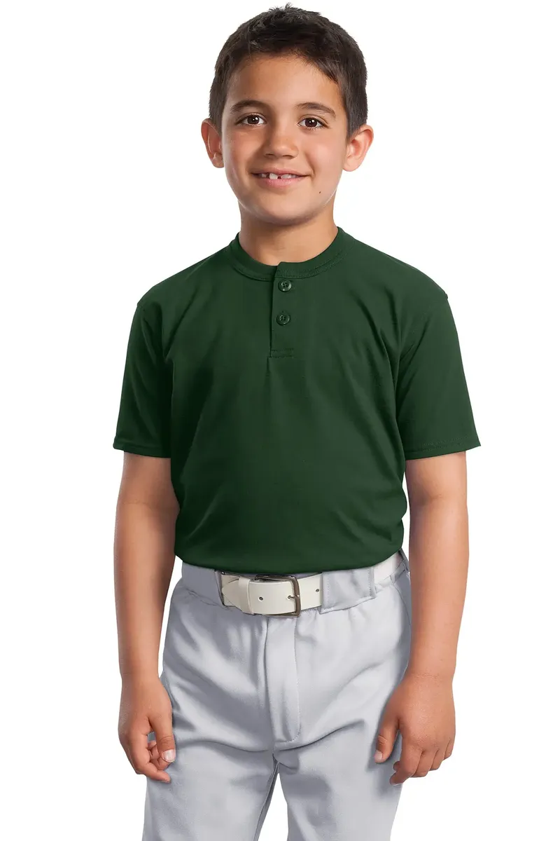 DISCONTINUED Sport-Tek® Youth Short Sleeve Henley. YT210 - additional view 5