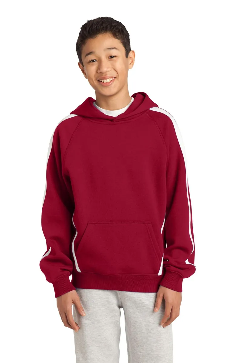 DISCONTINUED Sport-Tek® Youth Sleeve Stripe Pullover Hooded Sweatshirt. YST265