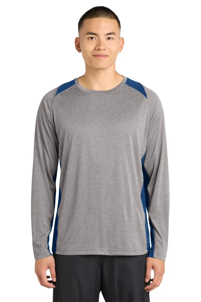 Sport-Tek® Long Sleeve Heather Colorblock Contender Tee. ST361LS - additional view 12