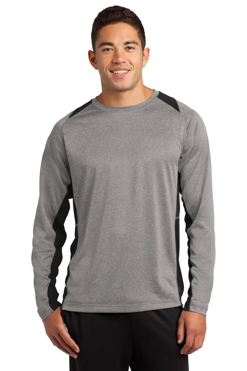 Sport-Tek® Long Sleeve Heather Colorblock Contender Tee. ST361LS - additional view 5