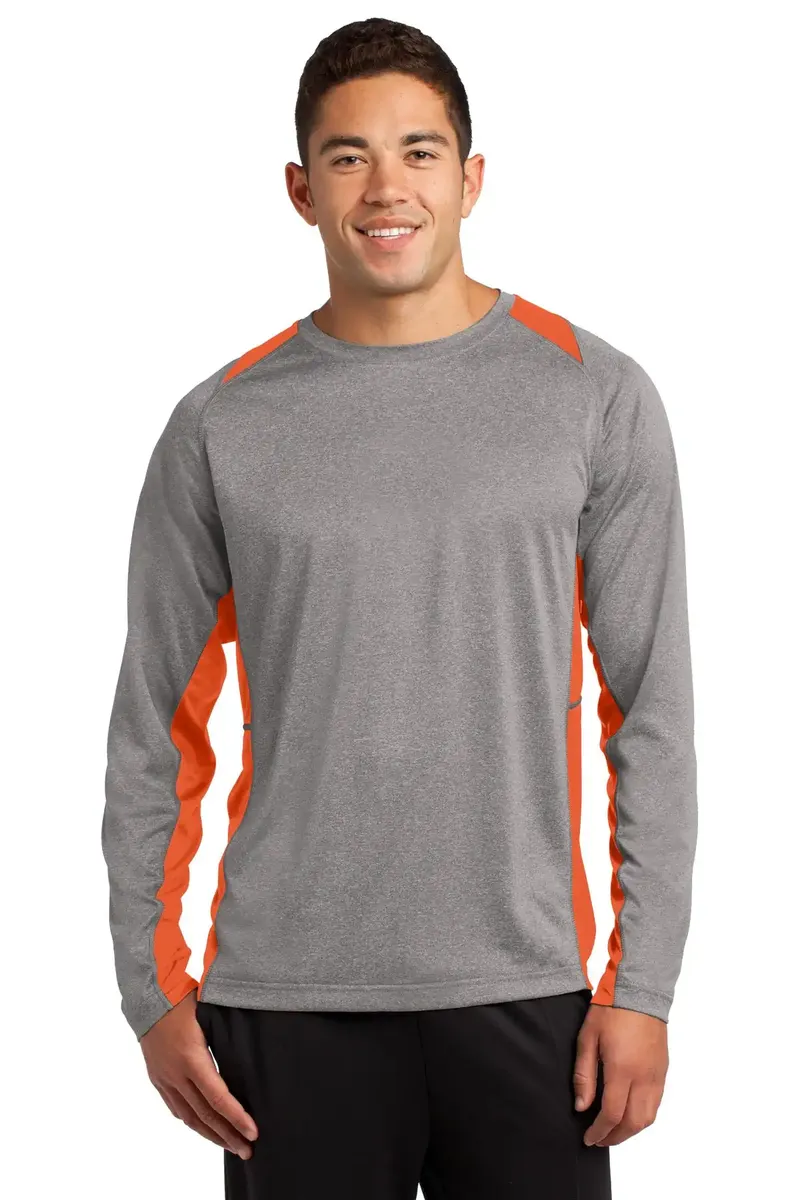 Sport-Tek® Long Sleeve Heather Colorblock Contender Tee. ST361LS